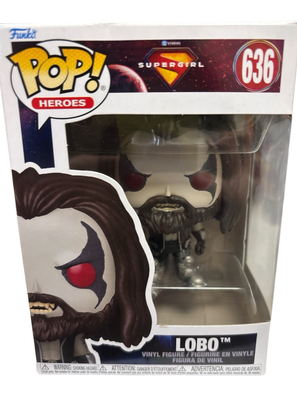 Lobo supergirl funk pop small tear on top of box